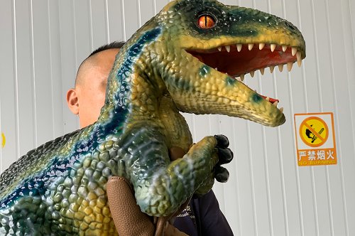 Dinosaur Hand Puppet, Realistic Velociraptor Hand Puppet